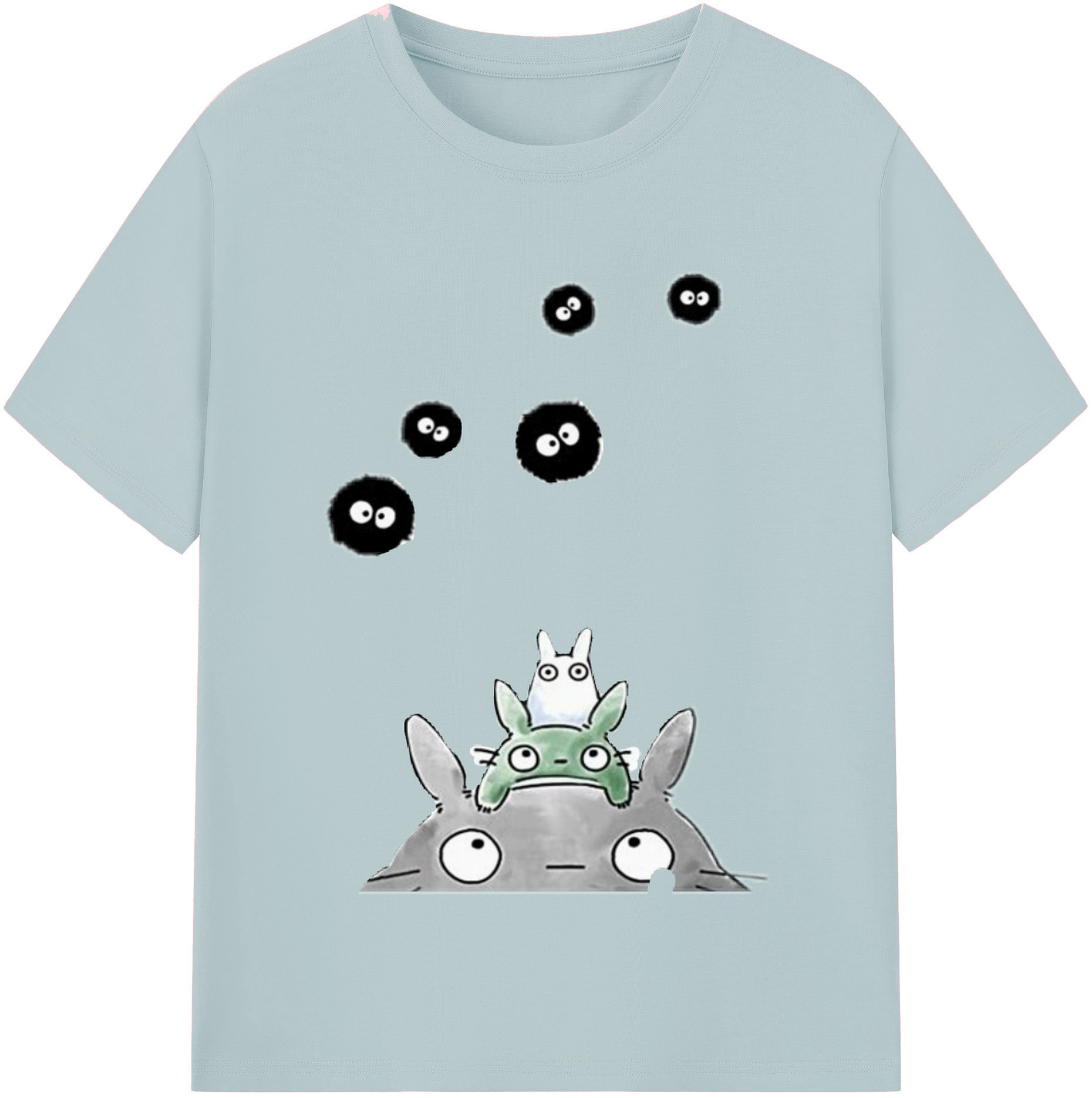 （画像用） となりのトトロ 草壁メイ 草壁サツキ My Neighbor Totoro Satsuki Kusakabe Mei Kusakabe 綿100％半袖Tシャツ（フロントプリント）
